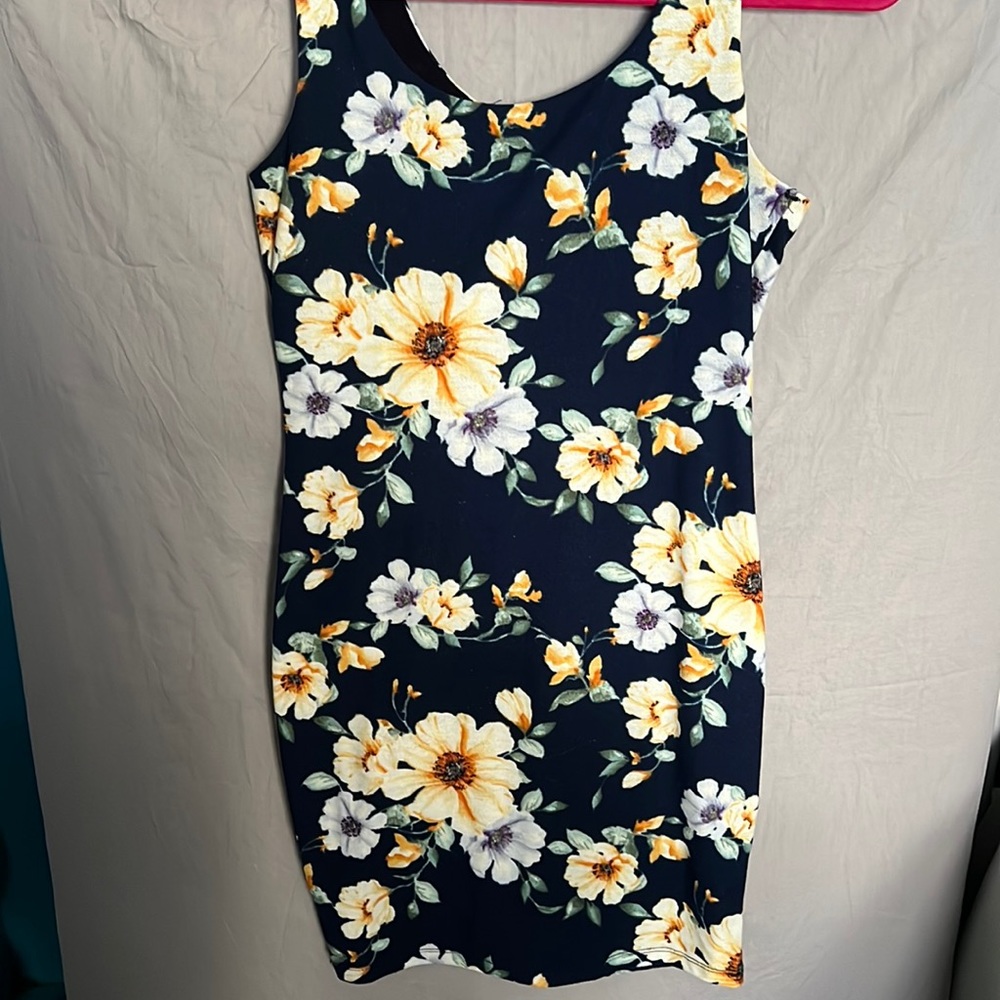 Navy blue flower dress